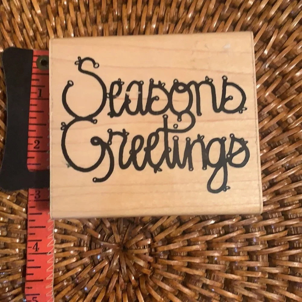 3 for $15  Set of 3 Rubber Stamps - Seasons Greetings - Happy Birthday - friend